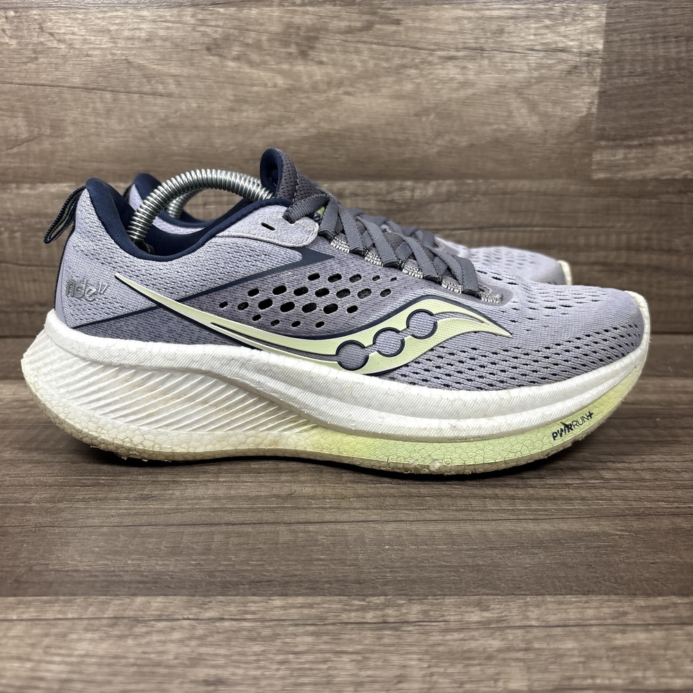 Saucony Ride 17 Gray Blue Womens US Size 7 EUR 38 S10924-110 Running Shoes